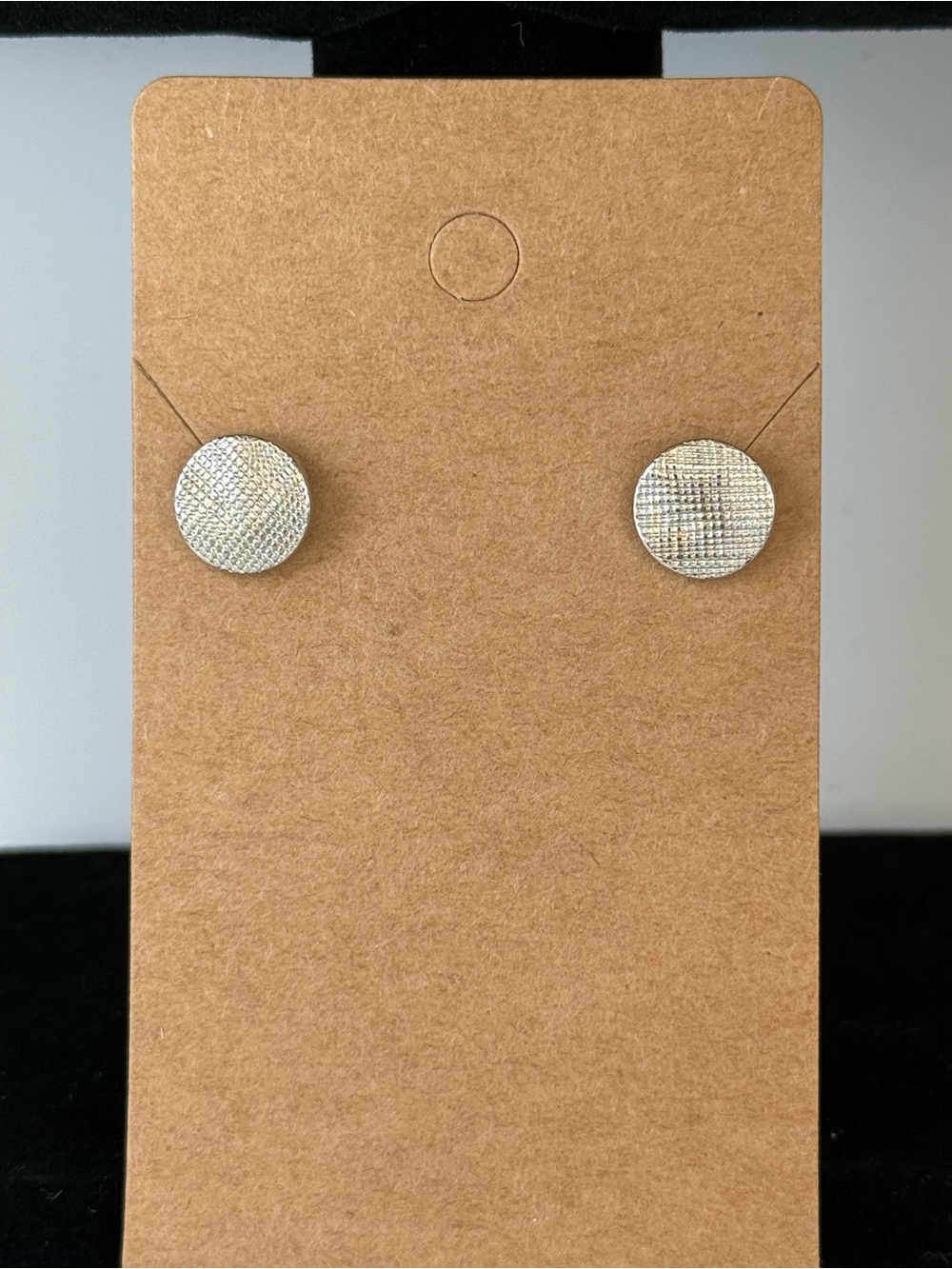 Park Lane Textured Round Dottie Silver-Tone Stud Earrings